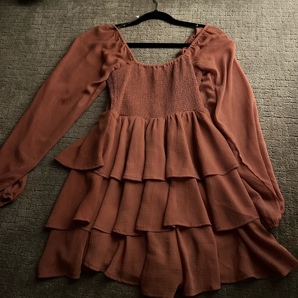 blush ruffled romper size small